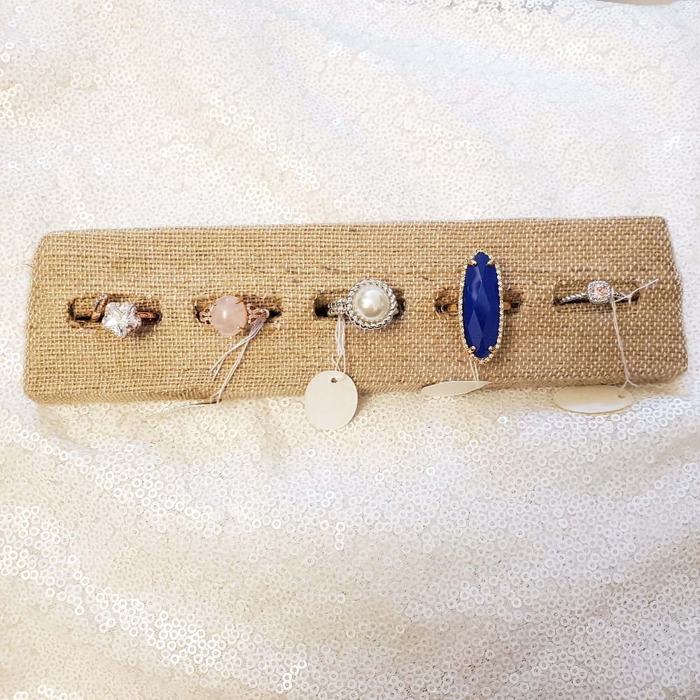 Burlap Ring Display - Five Slot
